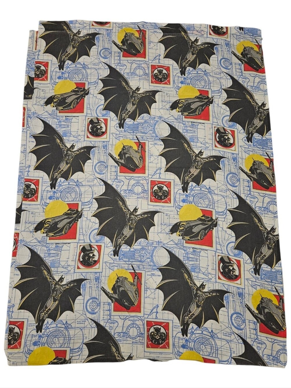 Vintage 1992 Batman Returns Twin Flat Sheet DC Comics Catwoman The Penguin